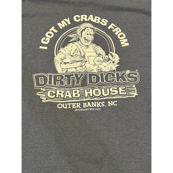 Dirty Dick’s Crab House T-Shirt Outer Banks NC Blue Gildan Ultra Cotton M - Picture 4 of 7